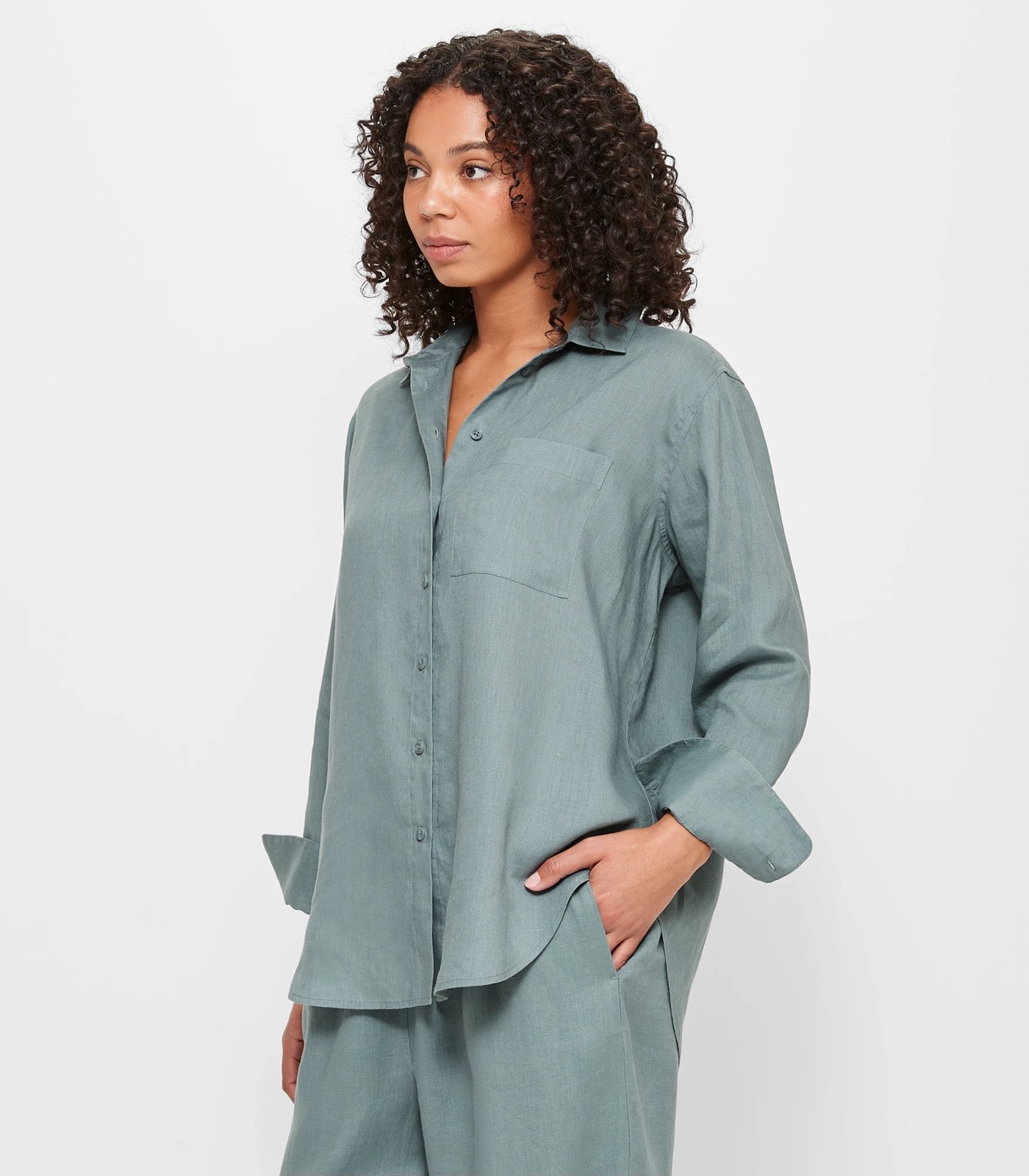 European Linen Long Sleeve Shirt - Light Khaki | Target Australia