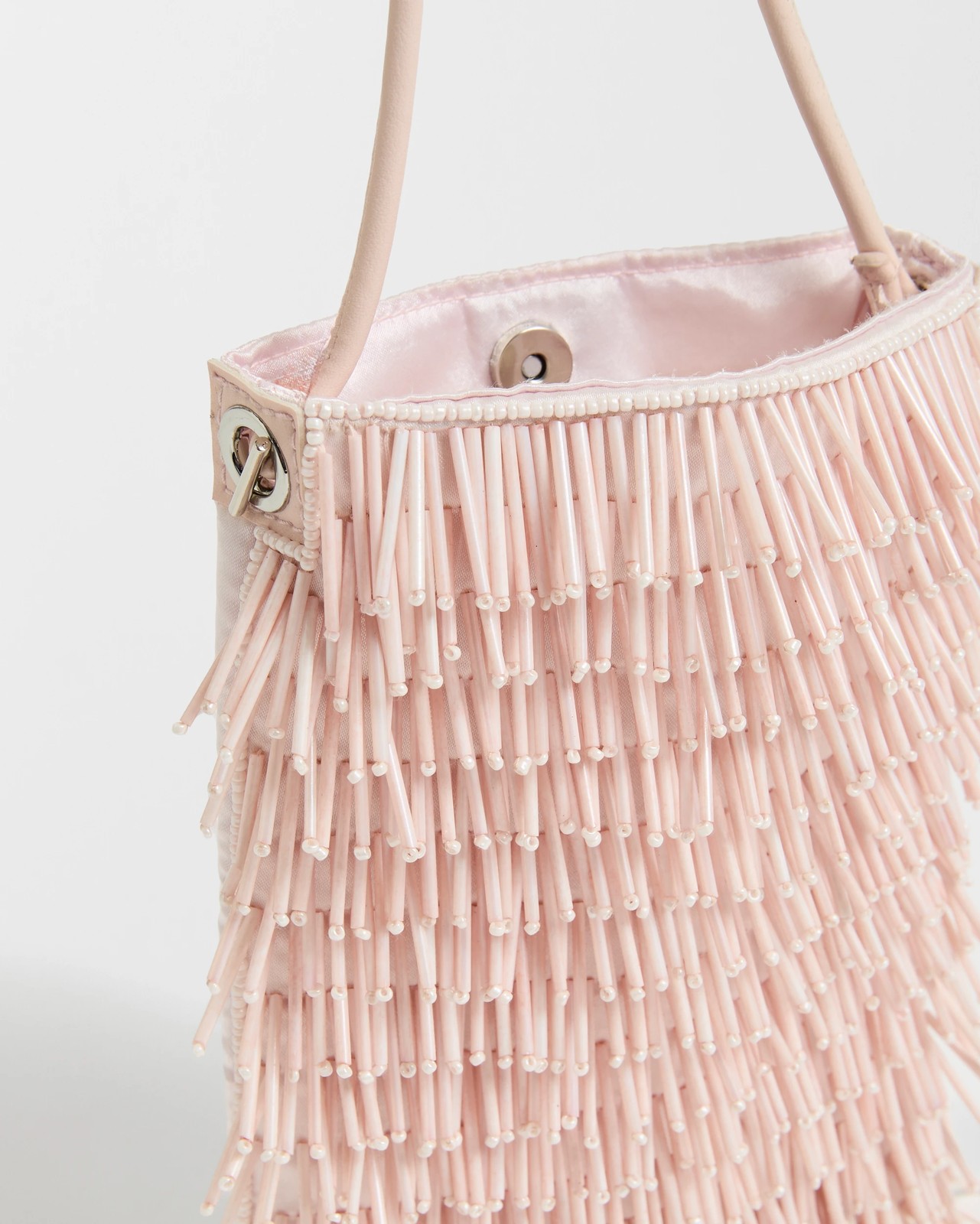 Beaded Fringe Crossbody Bag - Matte Pink 2 of 2