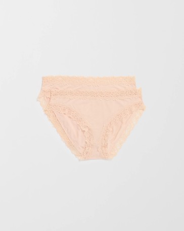2 Pack Modal and Lace Bikini Briefs