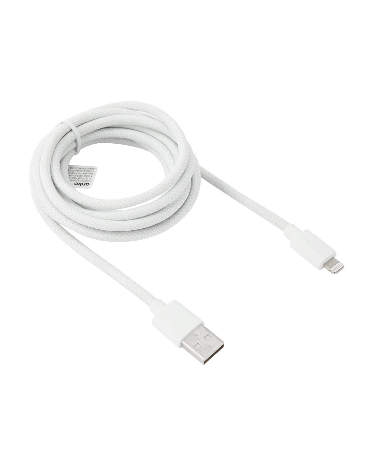 Anko USB to Lightning Braided Cable - 2m - White 3 of 4