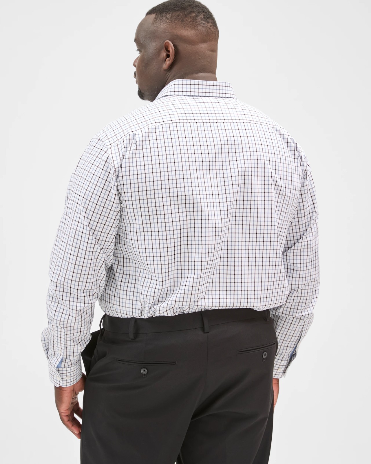 Plus Size Tattersal Check Business Shirt 6 of 6