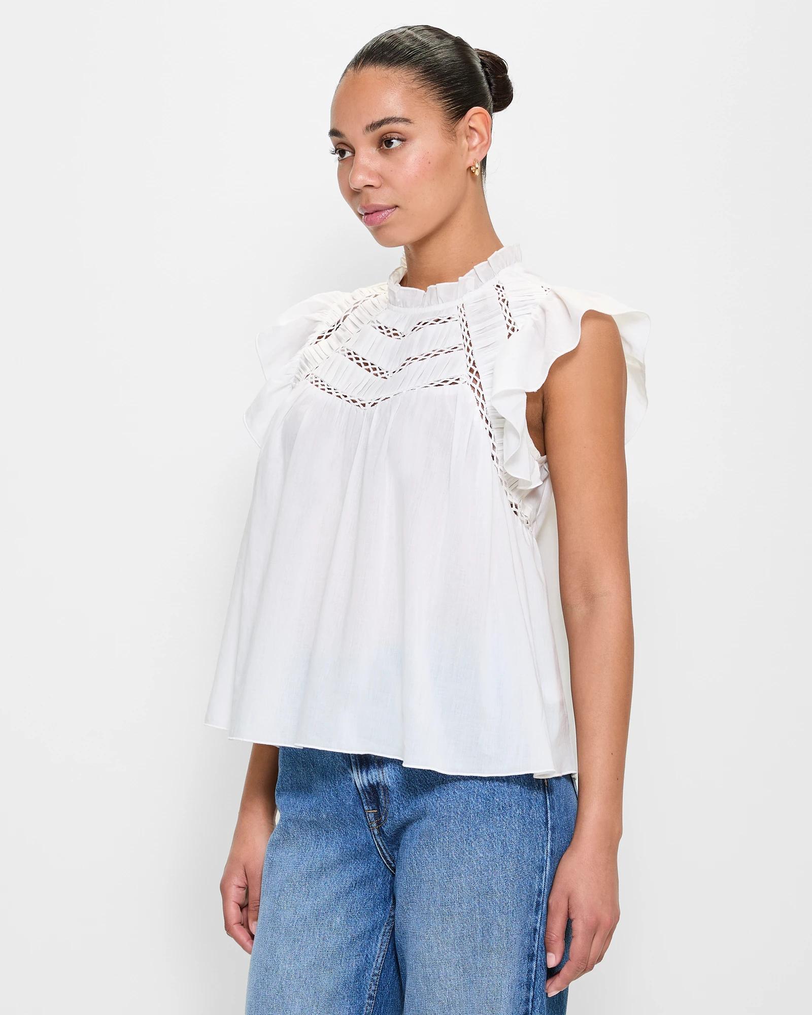 Pintuck Frill Sleeve Blouse | Target Australia