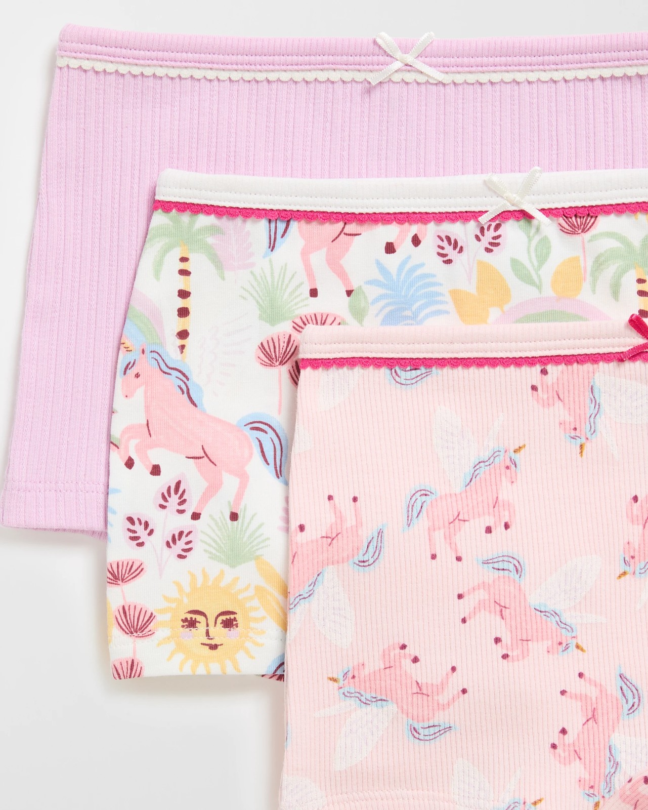 Maxx Cotton 3 Pack Younger Girls Hang Shorties 2 of 2