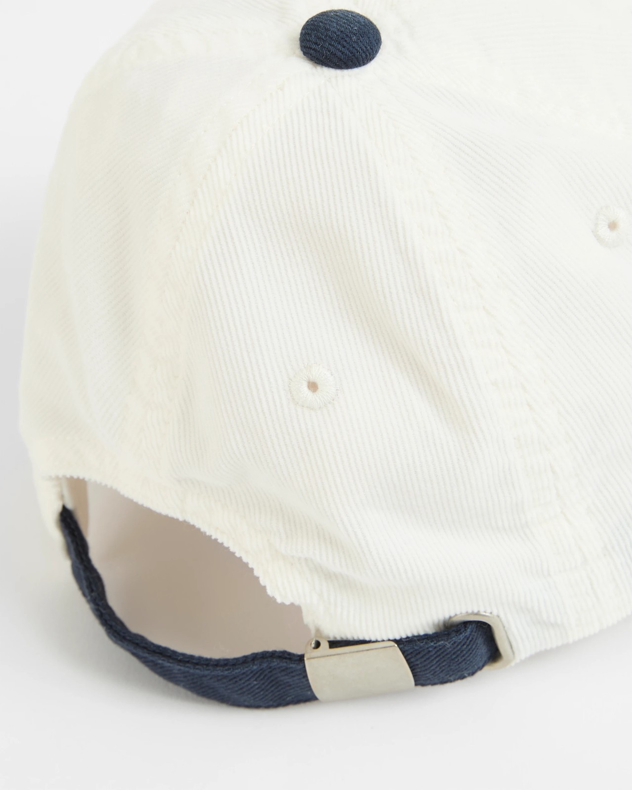 Fine Cord Embroidered Cap - Navy 3 of 3