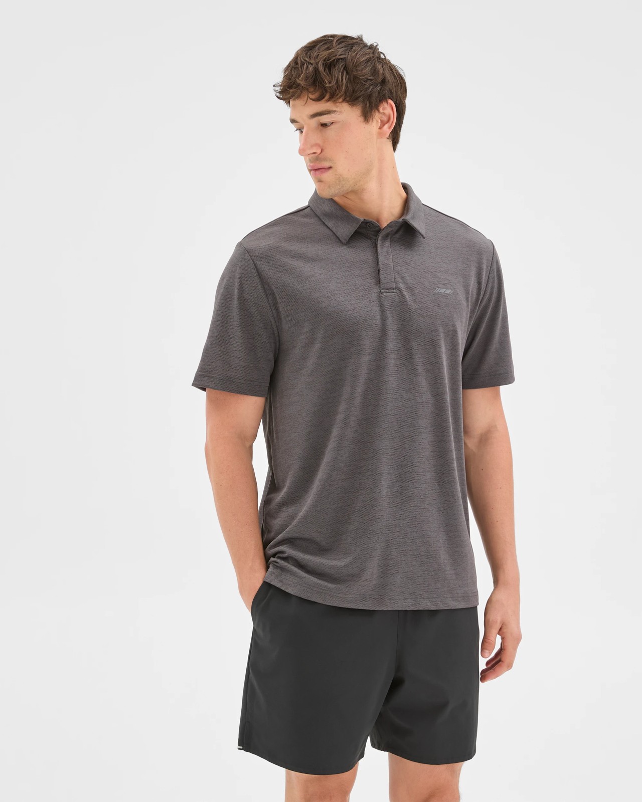 Active Textured Polo Top - Black 3 of 6