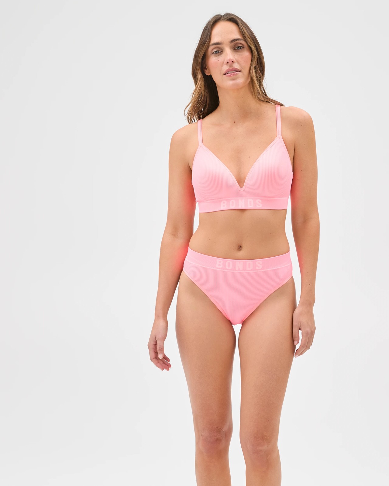 Bonds Retro Rib Hi Leg Bikini Briefs - Coral Craze 2 of 5