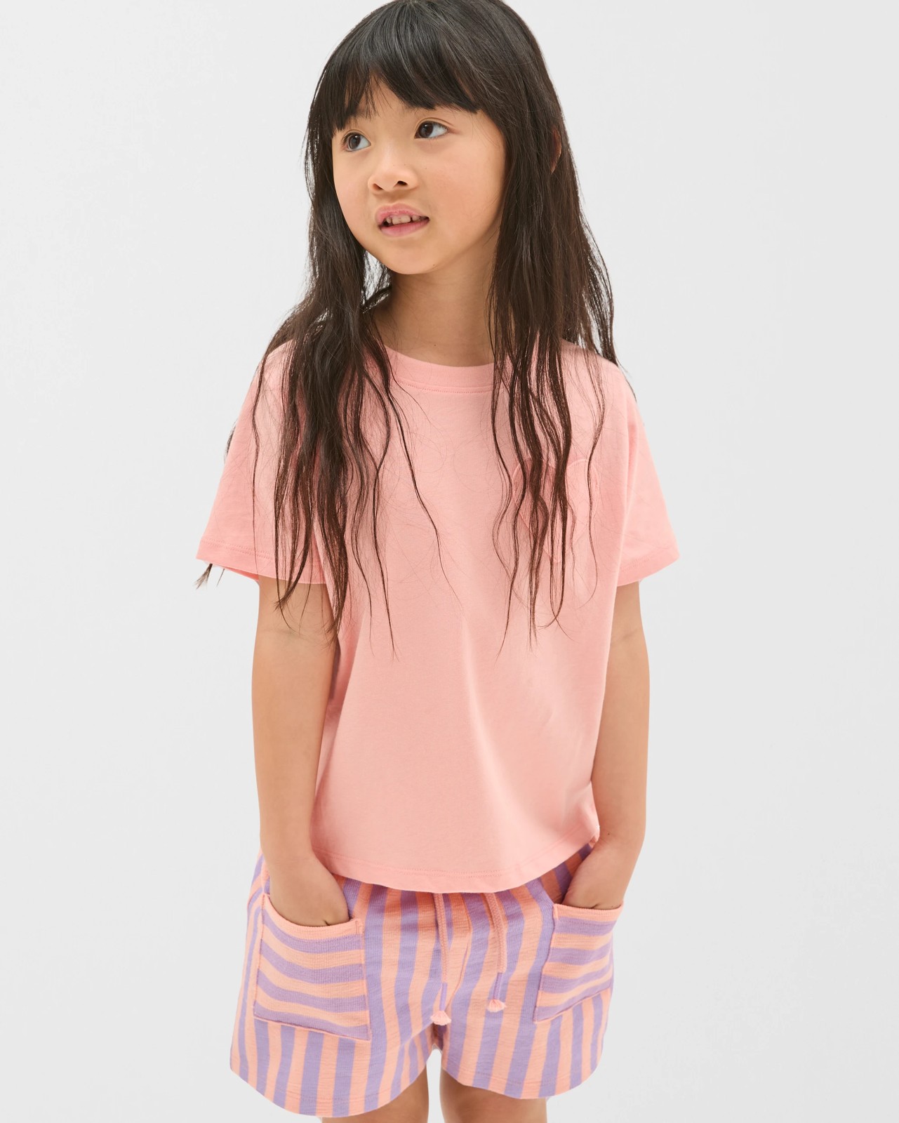 Australian Cotton Blend Fashion Knit Shorts - Purple / Orange 2 of 6