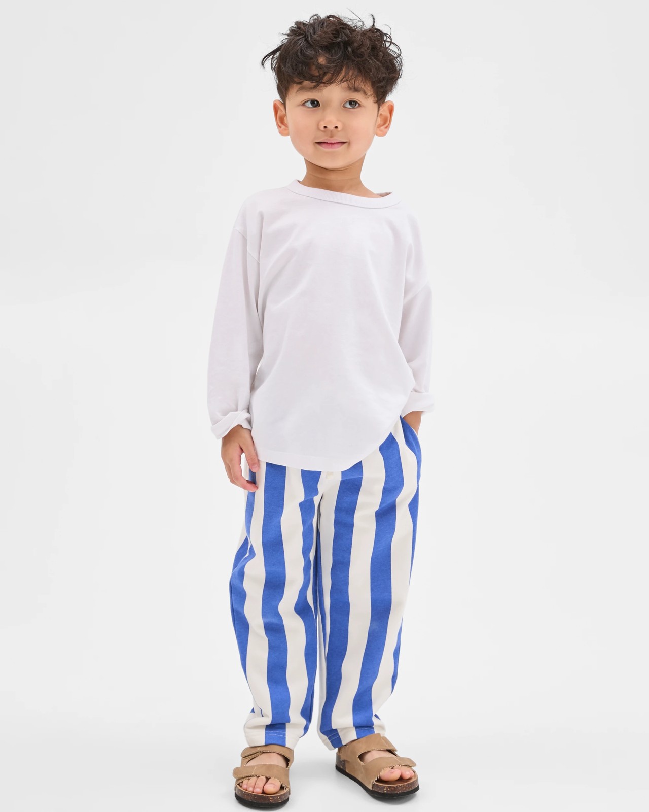 Australian Cotton Blend Vertical Stripe Trackpants - Blue 2 of 6