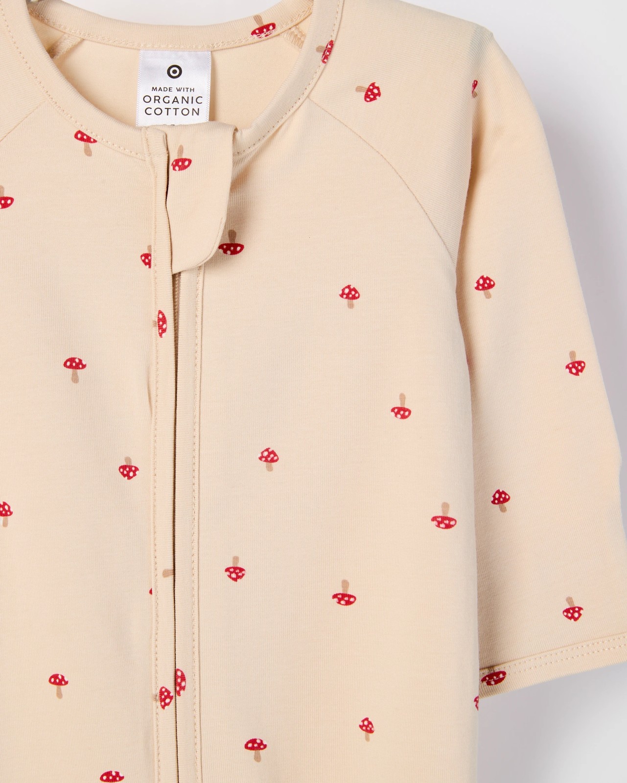 Baby Organic Cotton Print Zip Coverall - Mushrooms 2 of 2