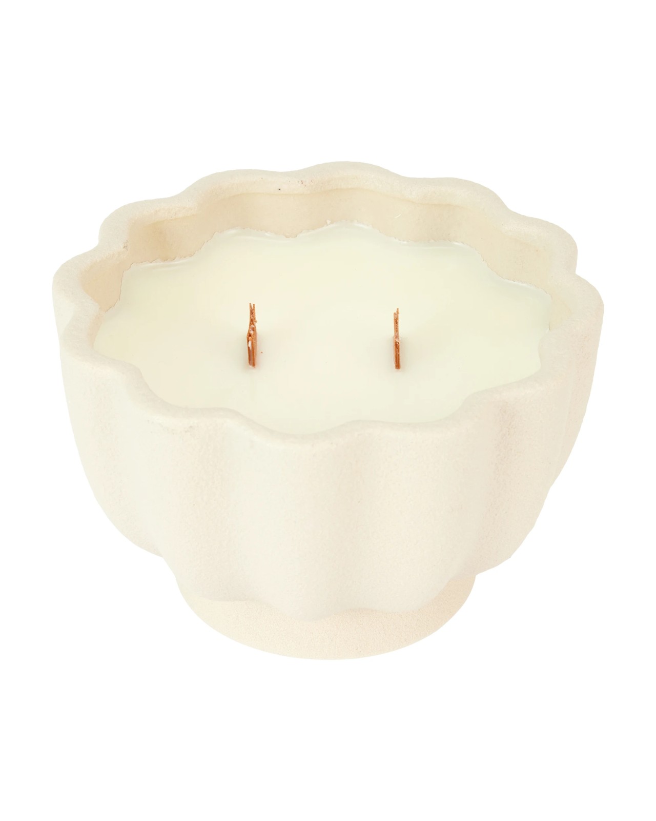 Anko Taupe Wavy Pedestal Ceramic Candle 2 of 6
