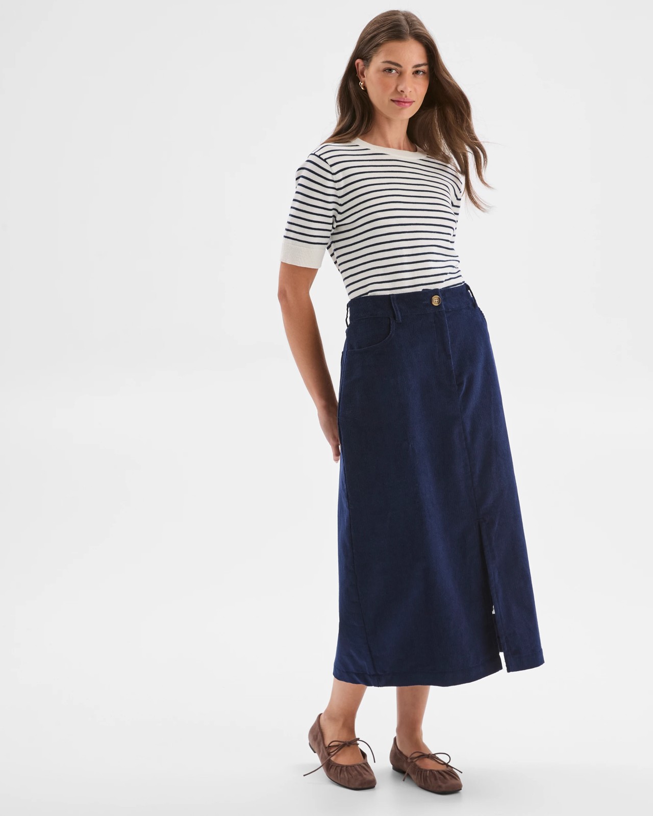 Petites Midi Corduroy Pencil Skirt 3 of 6