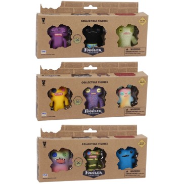 3 Pack Fuggler Funny Ugly Monster Collectible Figures - Assorted