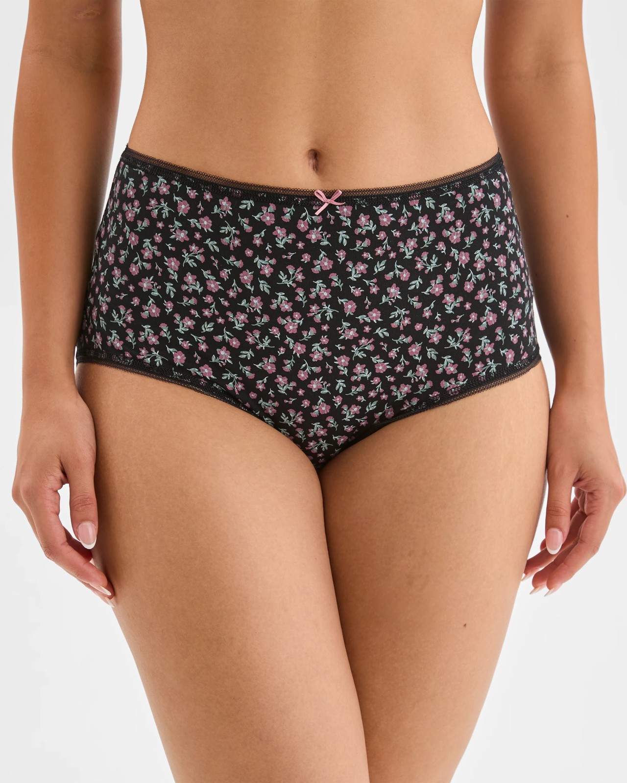 Cotton/Elastane 5 Pack Full Briefs - Floral & Hearts 2 of 5