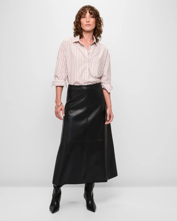 PU A-Line Midi Skirt - Preview
