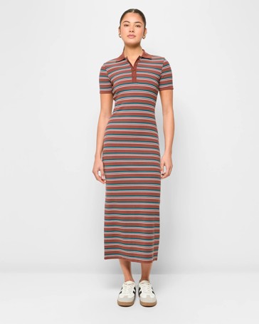 Australian Cotton Knit Polo Dress - Lily Loves