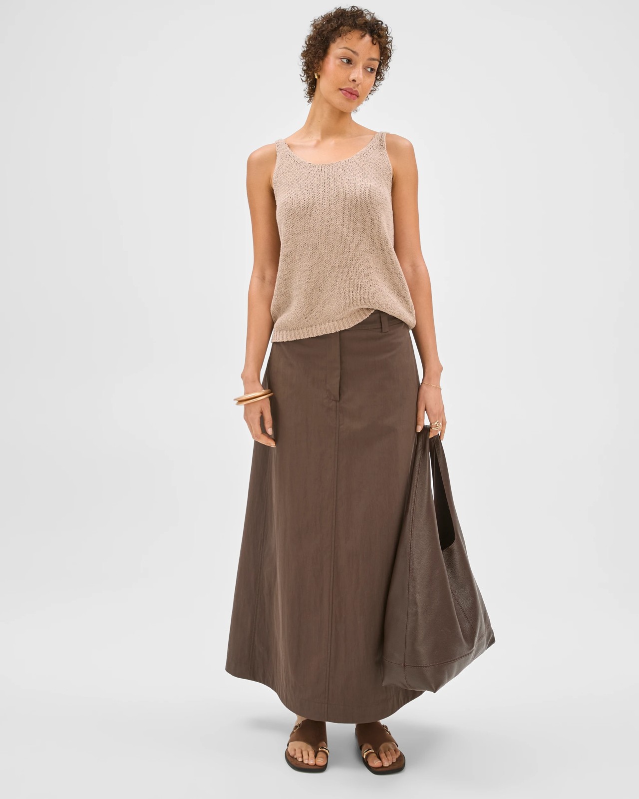 Australian Cotton Blend Tape Yarn Knit Tank Top 2 of 6