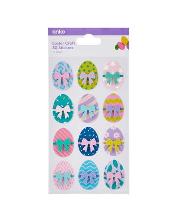 Anko 12 Piece Easter Craft 3D Stickers