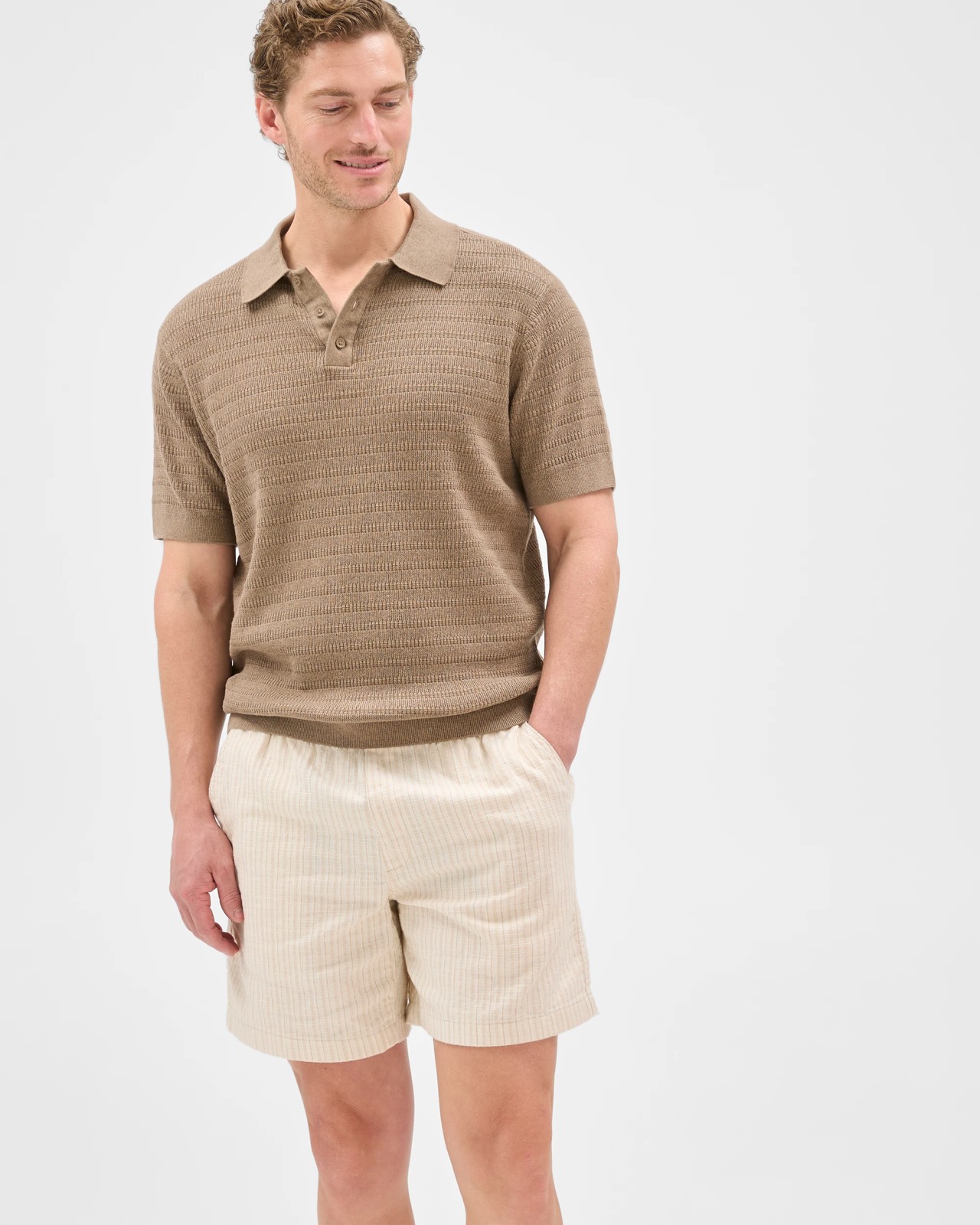 Australian Cotton Blend Textured Shorts 2 of 5