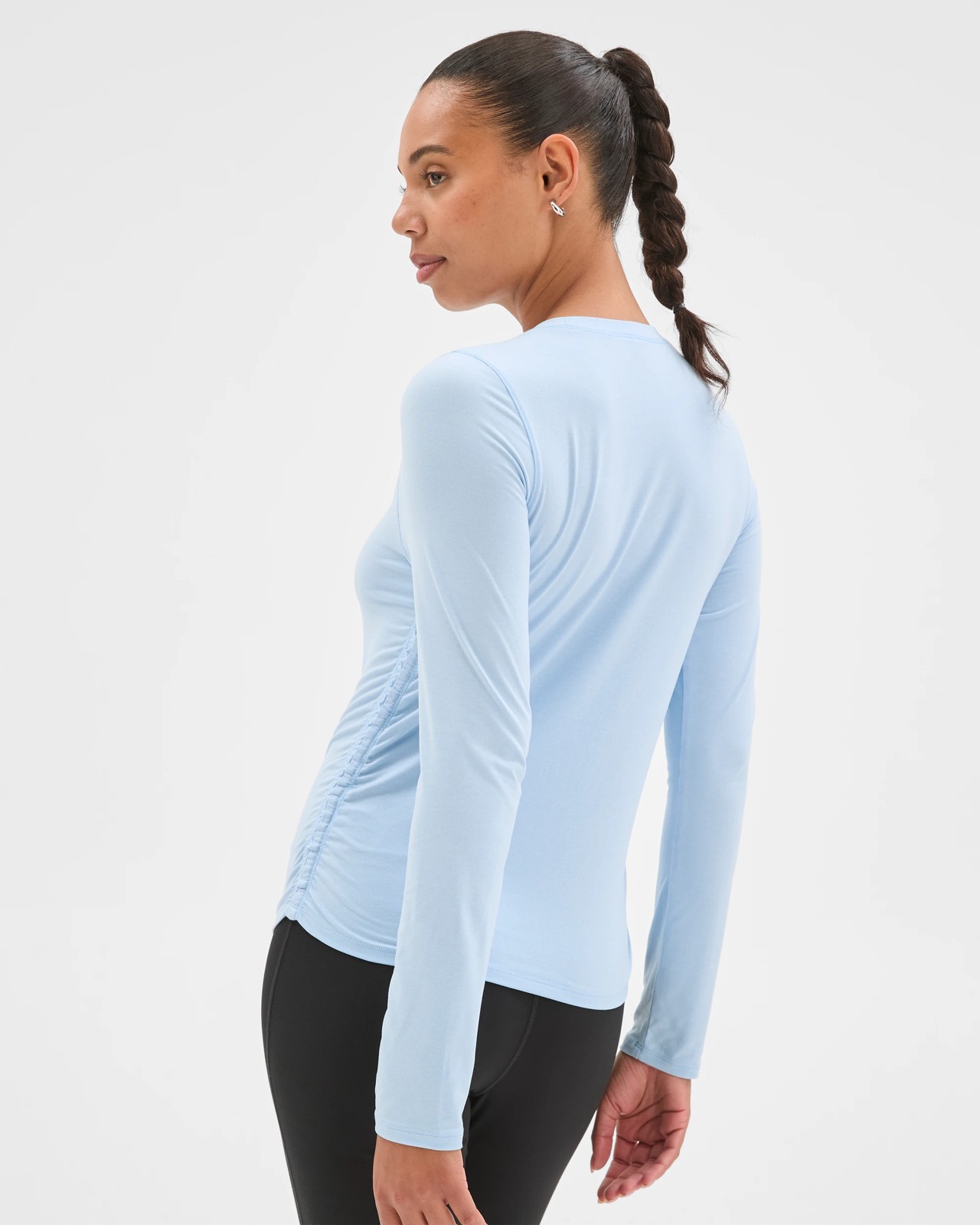 Active Studio Luxe Long Sleeve Ruched Top - Blue Mist 6 of 6