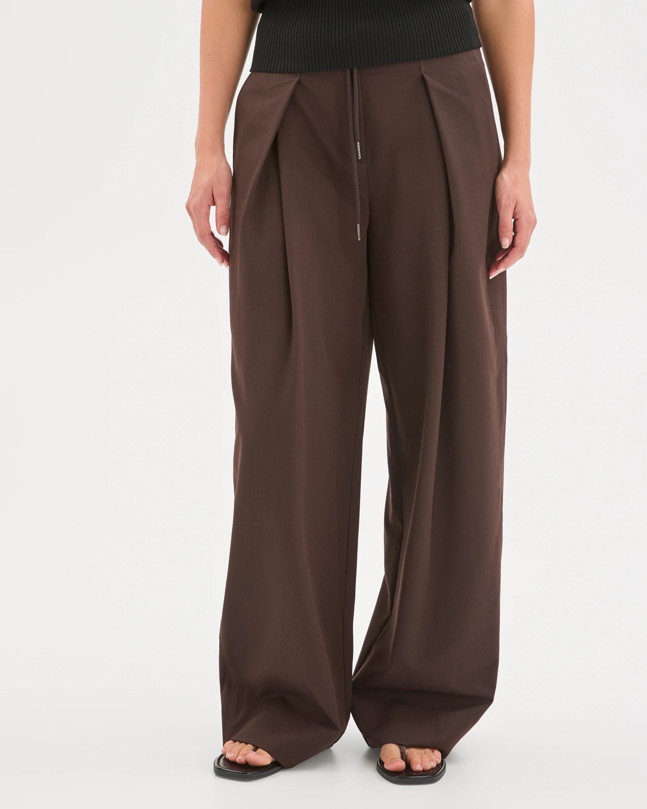 Preview Wide Barrel Leg Pants - Coffee Bean 6 of 6