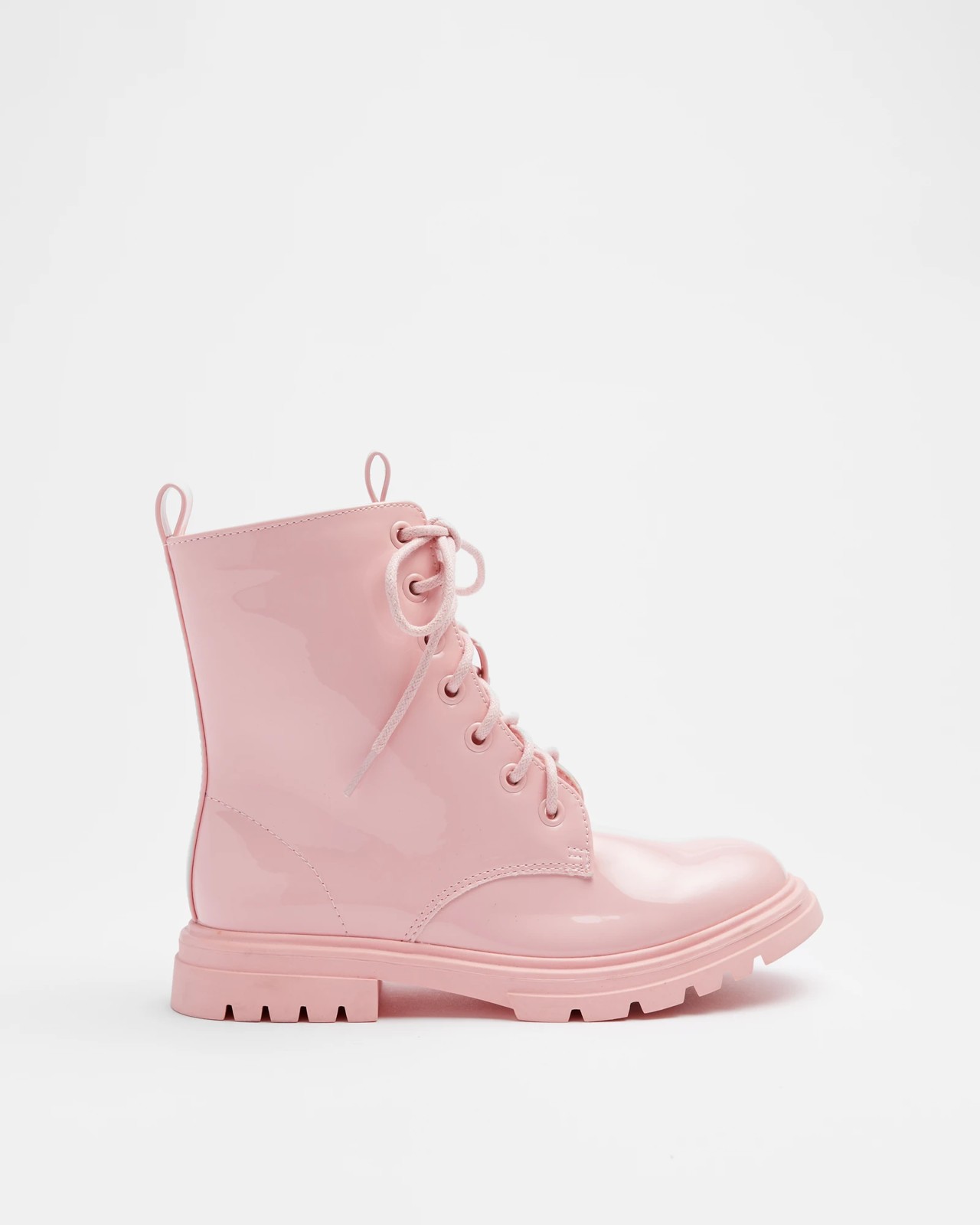 Girls Senior Patent Lace Up Boot