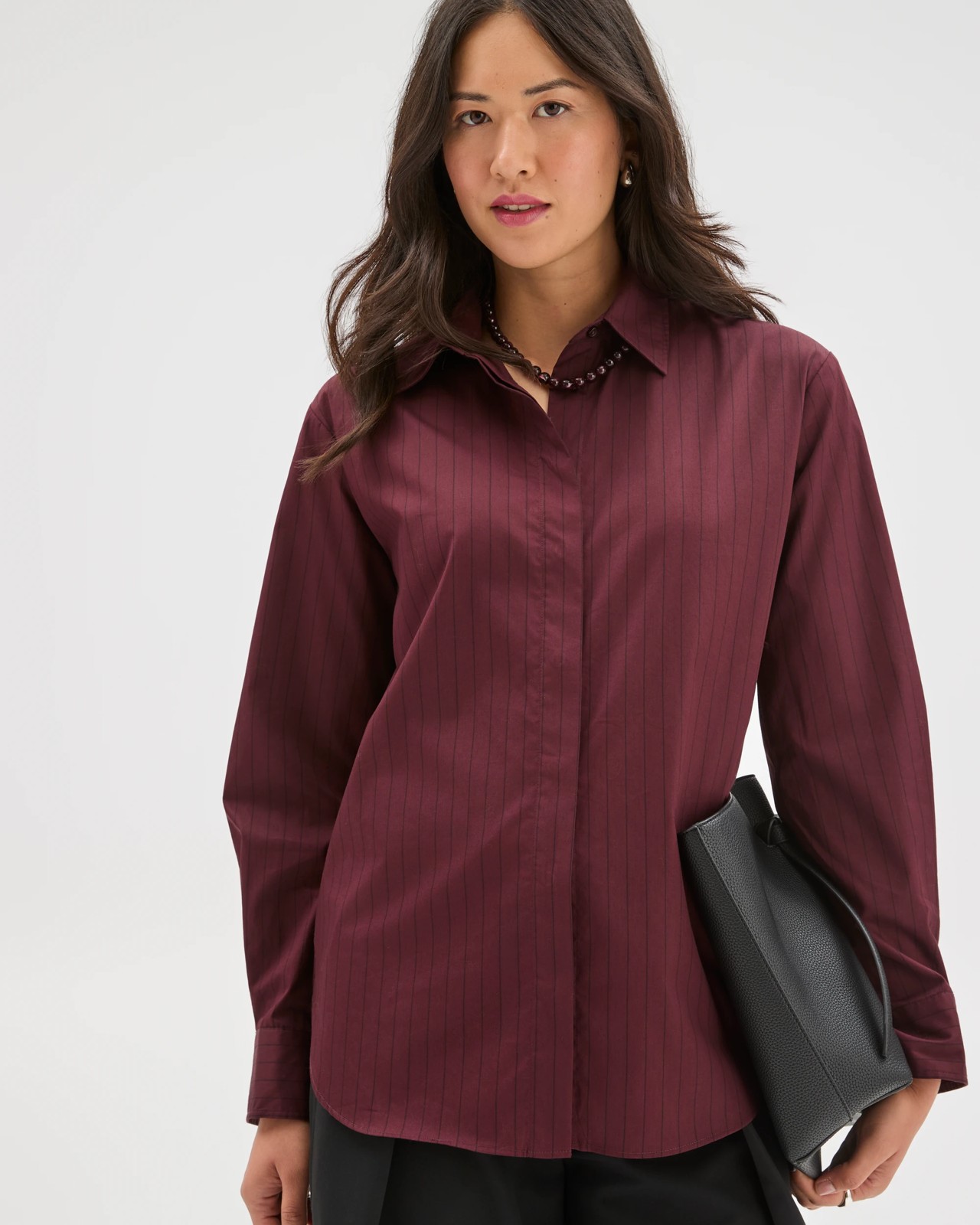 Preview Australian Cotton Poplin Shirt - Pinot Burgundy 3 of 6