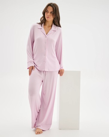 Rib Wide Leg Sleep Pants