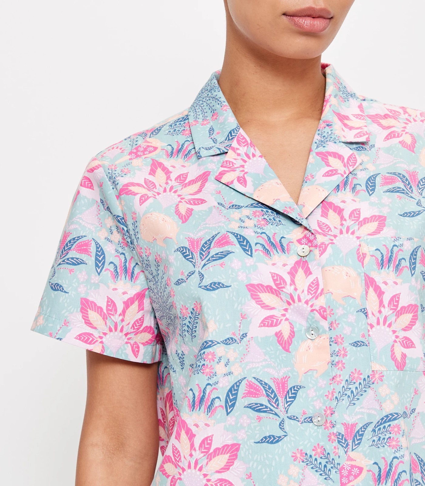 Printed Cotton Poplin Sleep Pyjama Set - Native Floral | Target Australia