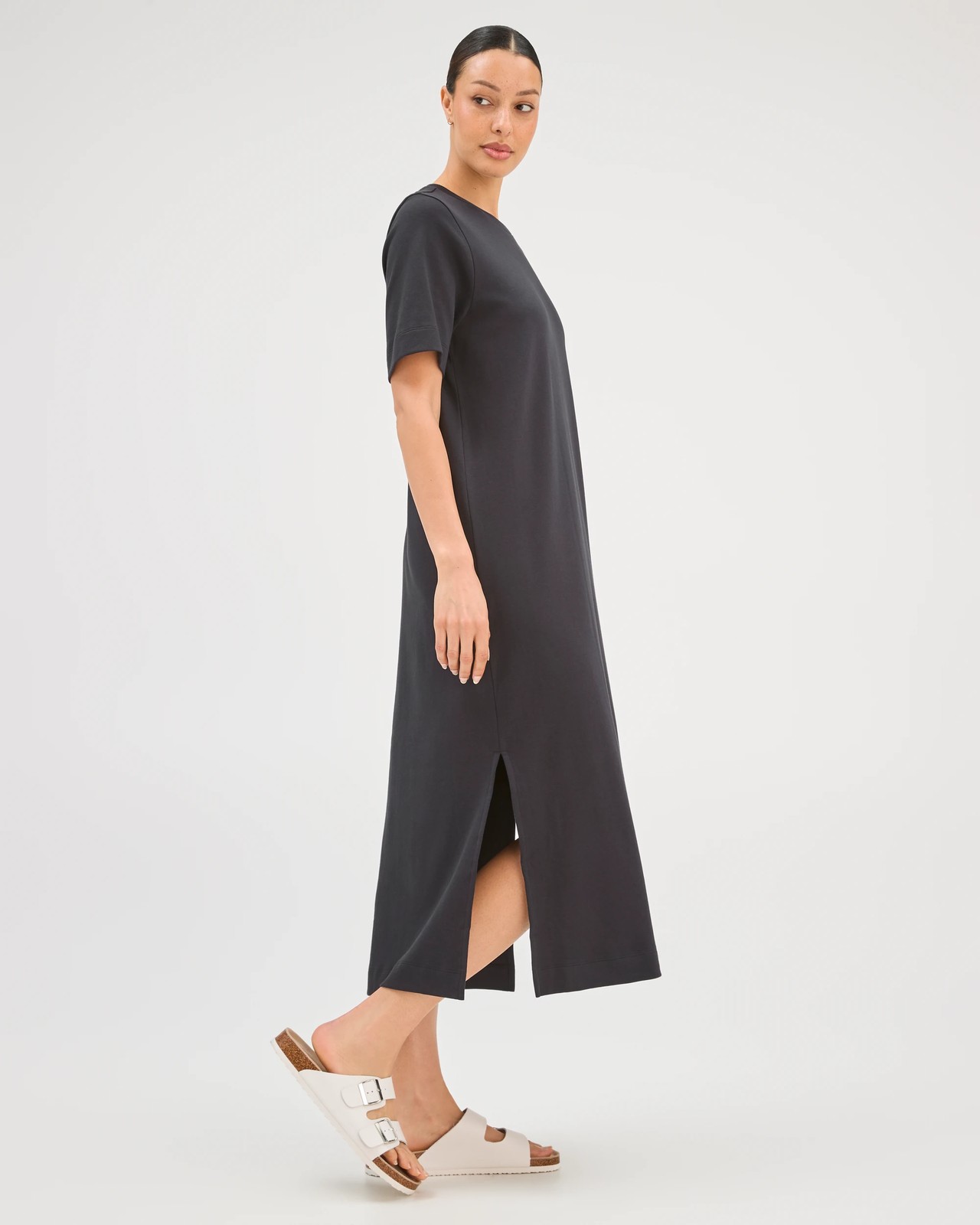 Australian Cotton Maxi T-Shirt Dress - Black 4 of 5