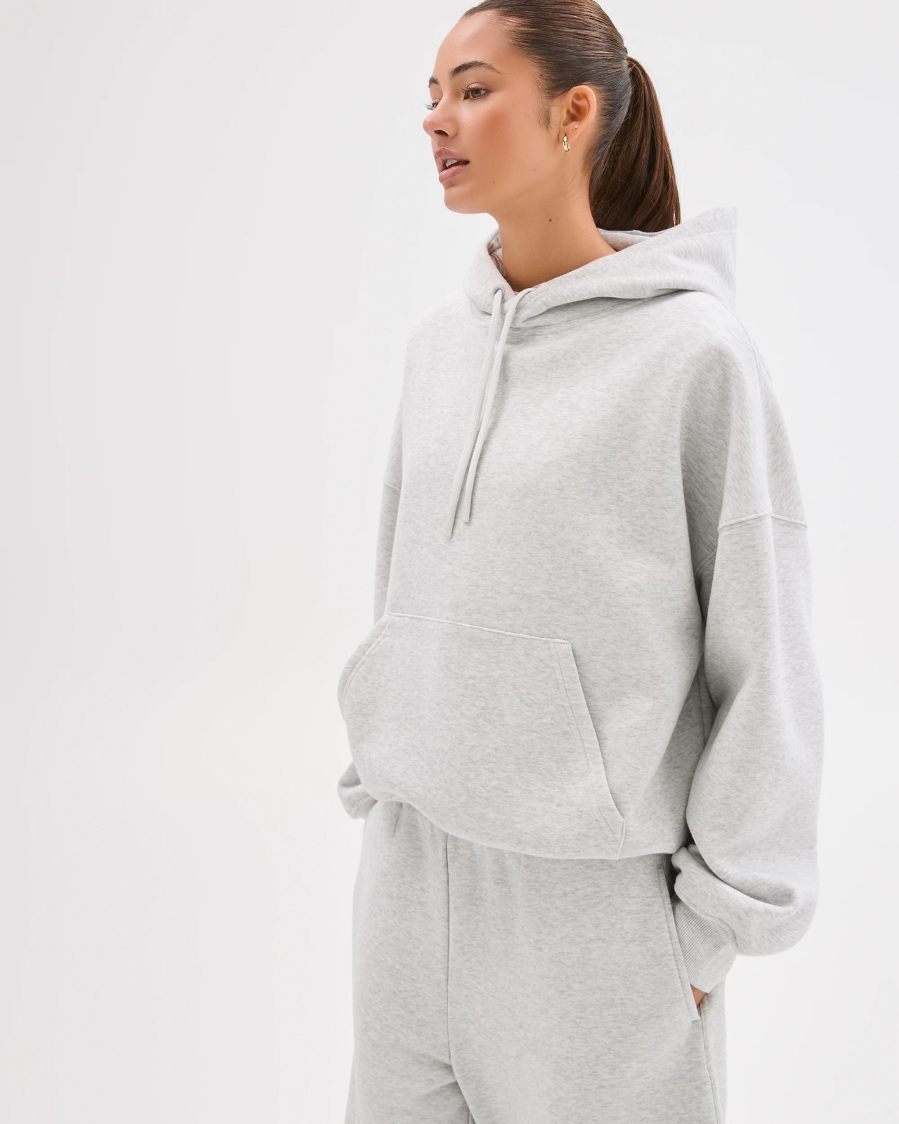 Lily Loves Australian Cotton Blend Hoodie - Silver Marle 3 of 5