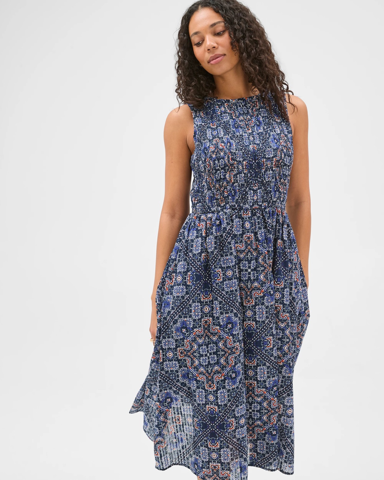 Australian Cotton Sleeveless Fitted Bodice Midi Dress 3 of 6