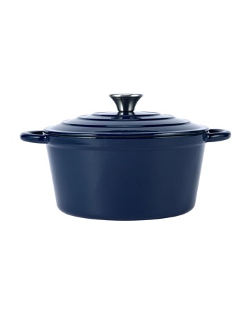 Anko 4L Cast Iron Casserole - Navy