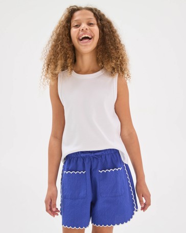 Cotton Blend Woven Shorts