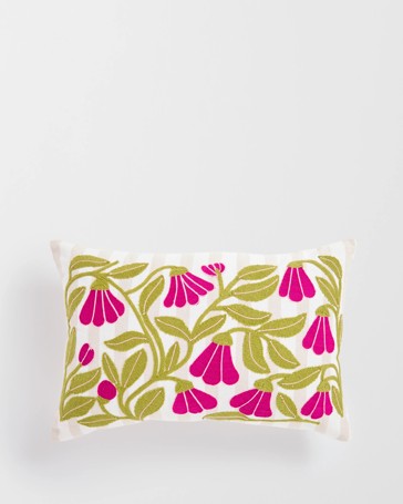 Anabelle Emvroidered Cushion - Wild Rose