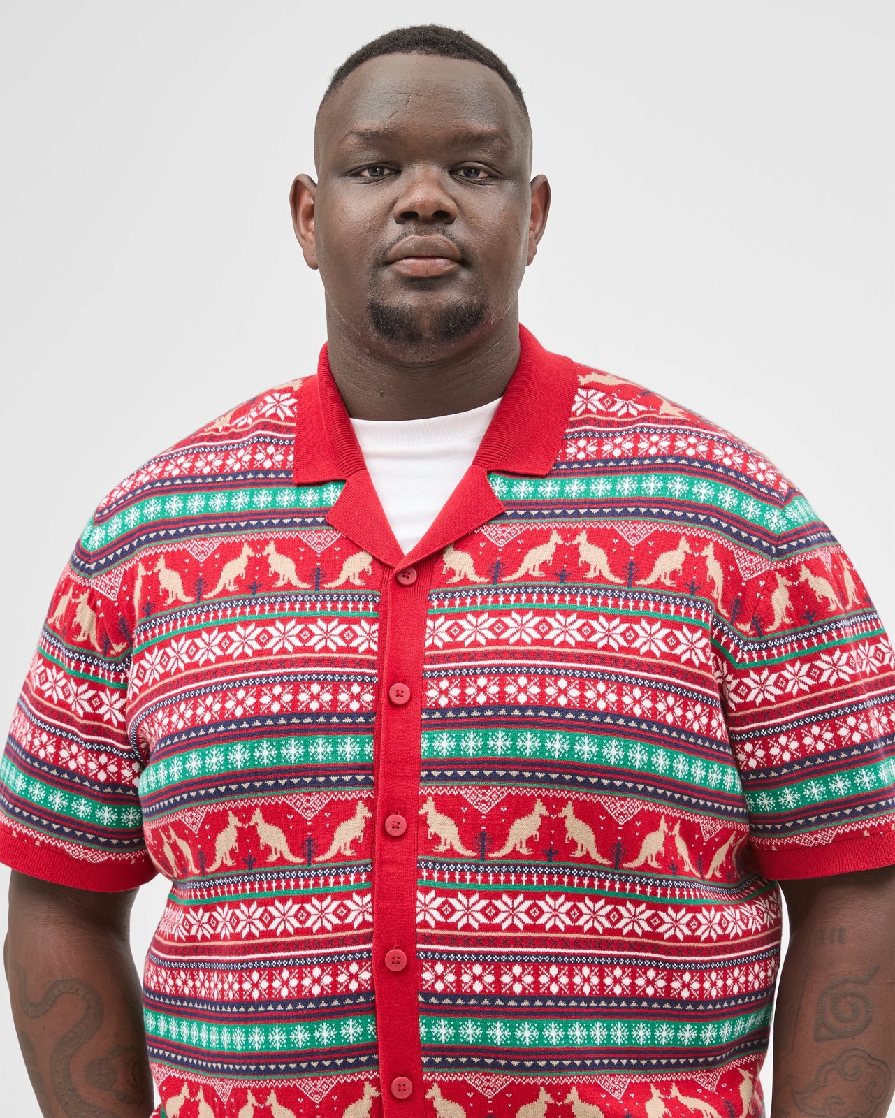 Australian Cotton Plus Size Christmas Fairisle Knit Shirt 4 of 6