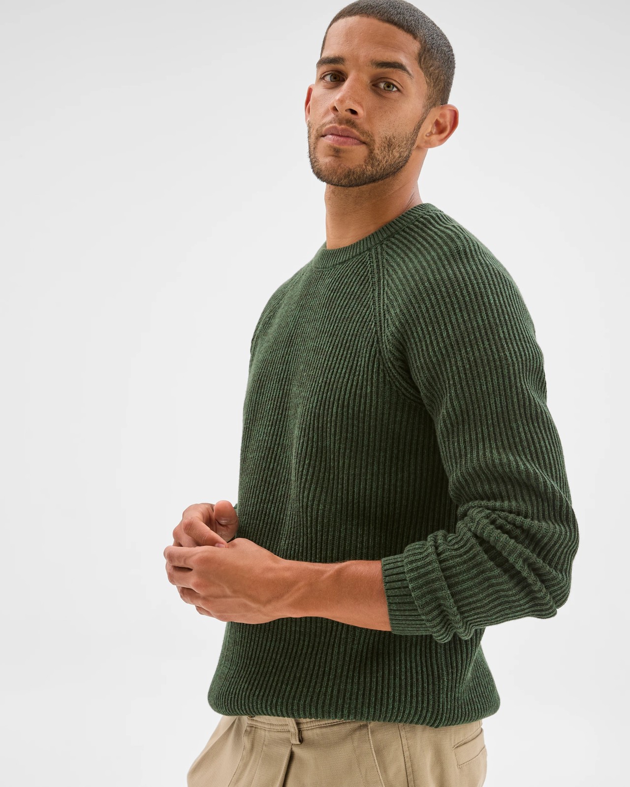 Australian Cotton Fisherman Knit Jumper - Green 4 of 6