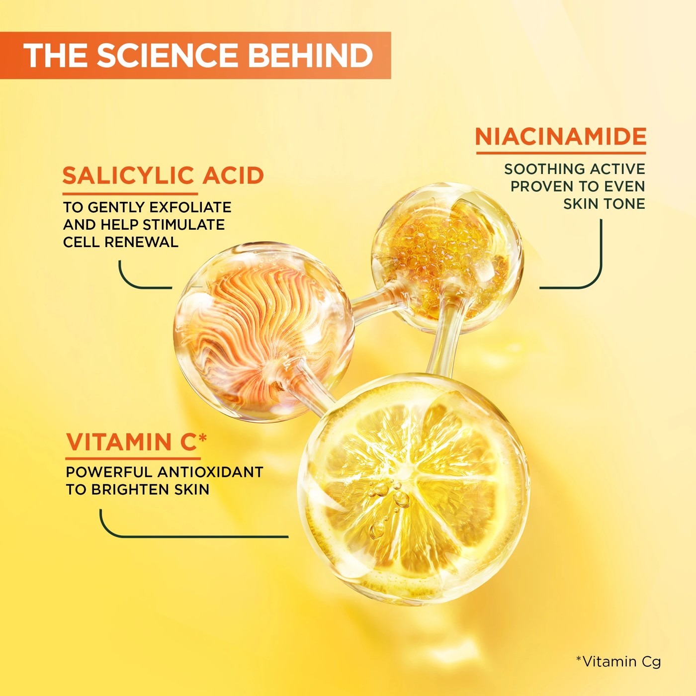 Garnier Vitamin C Brightening Liquid Care 120ml - 10% Vitamin C, Glycerin, Niacinamide and Salicylic Acid 3 of 5