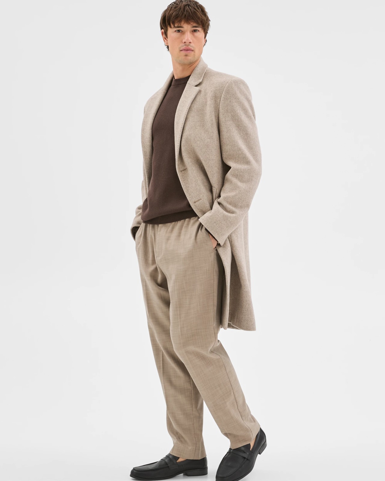 Preview Long Sleeve Long Coat - Oatmeal 3 of 6