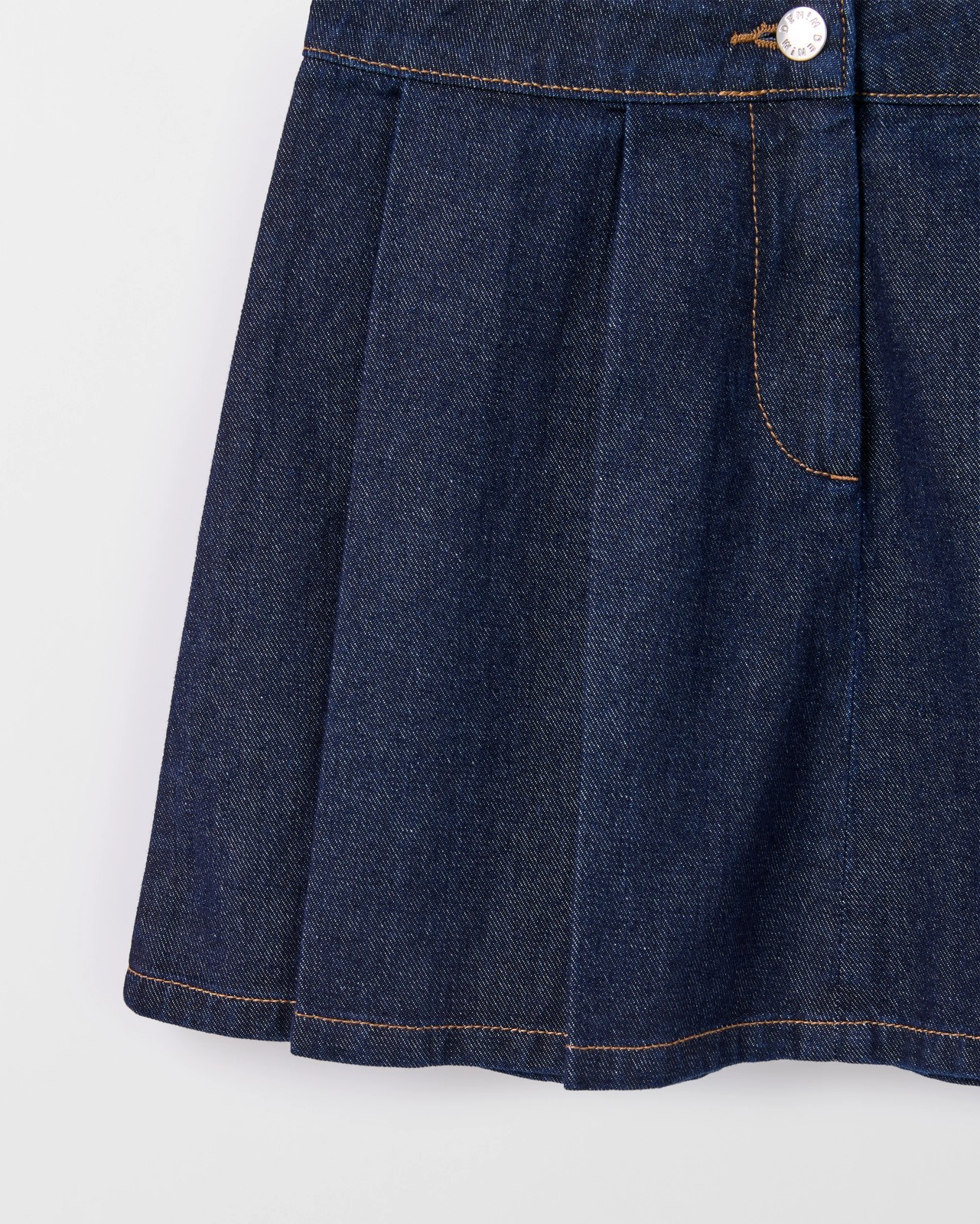 Pleated Mini Denim Skirt 2 of 2