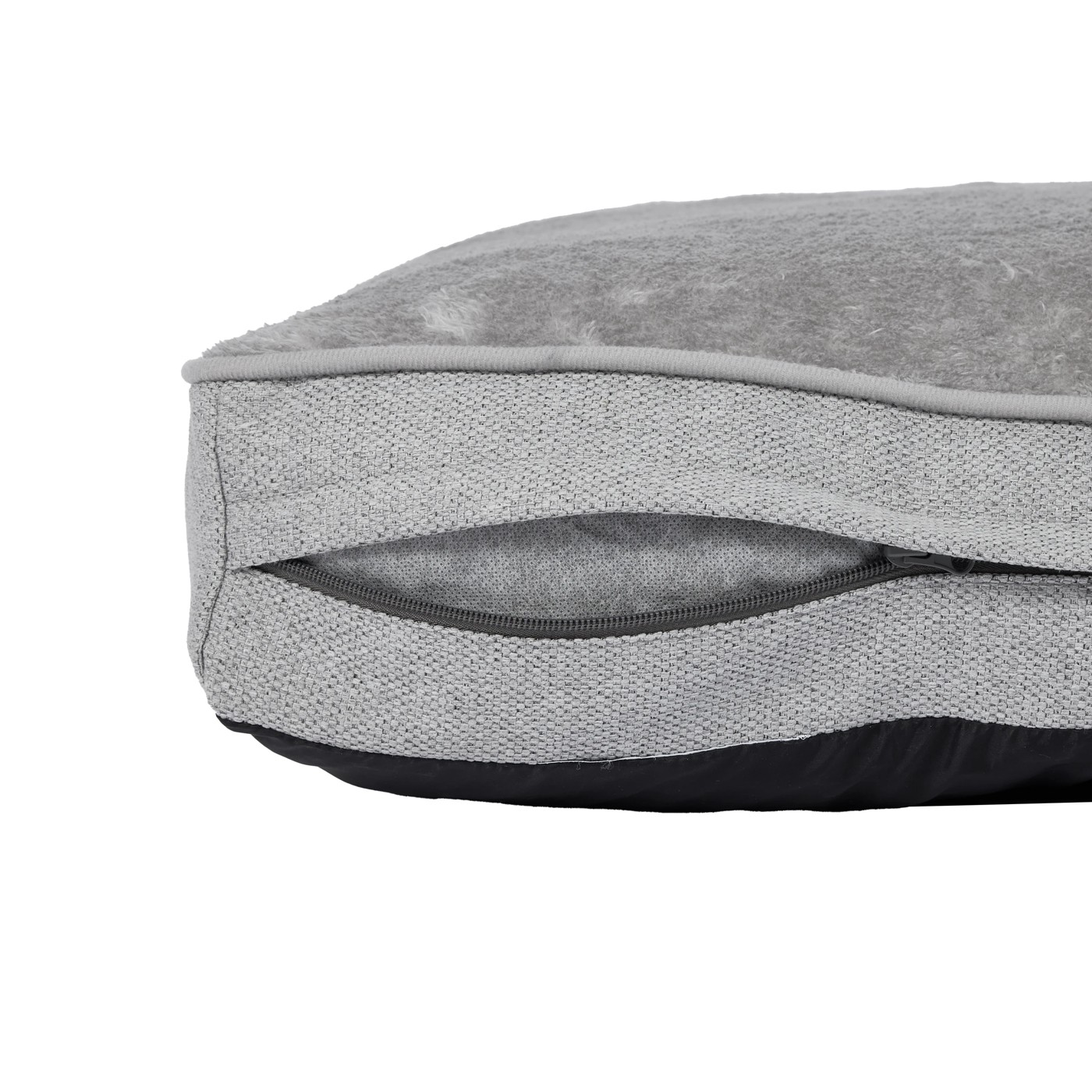 Pet Bed Rectangle Plush Top  Large  Grey - Anko 4 of 5