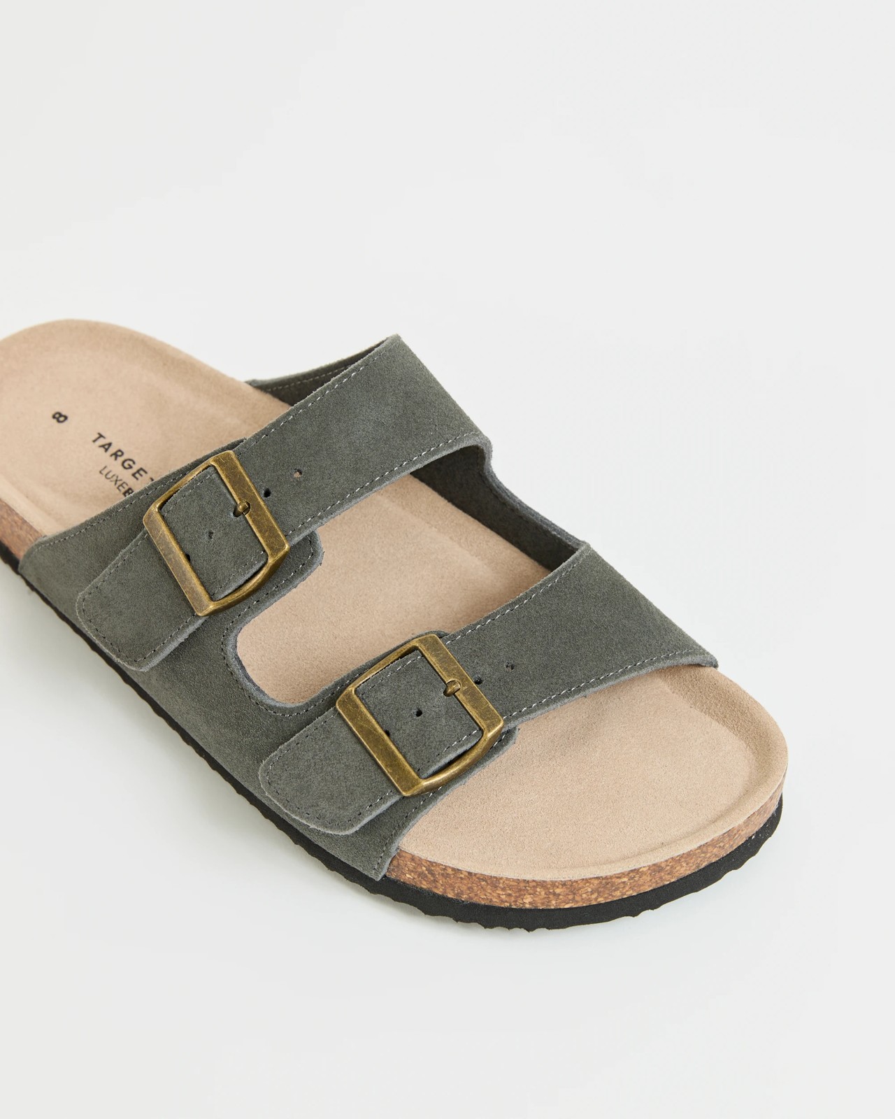Leather Moulded Cork Sandals - Solo - Grey Suede 3 of 3