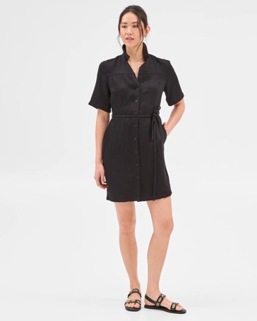 Summer Twill Seam Detail Mini Dress - Preview