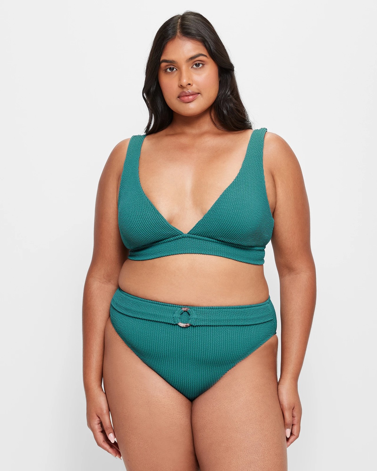 Crinkle High Waist Belted Swim Bikini Briefs 6 of 6