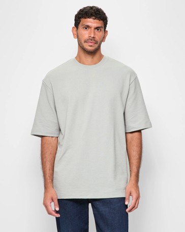 Australian Cotton Blend Relaxed Textured T-Shirt