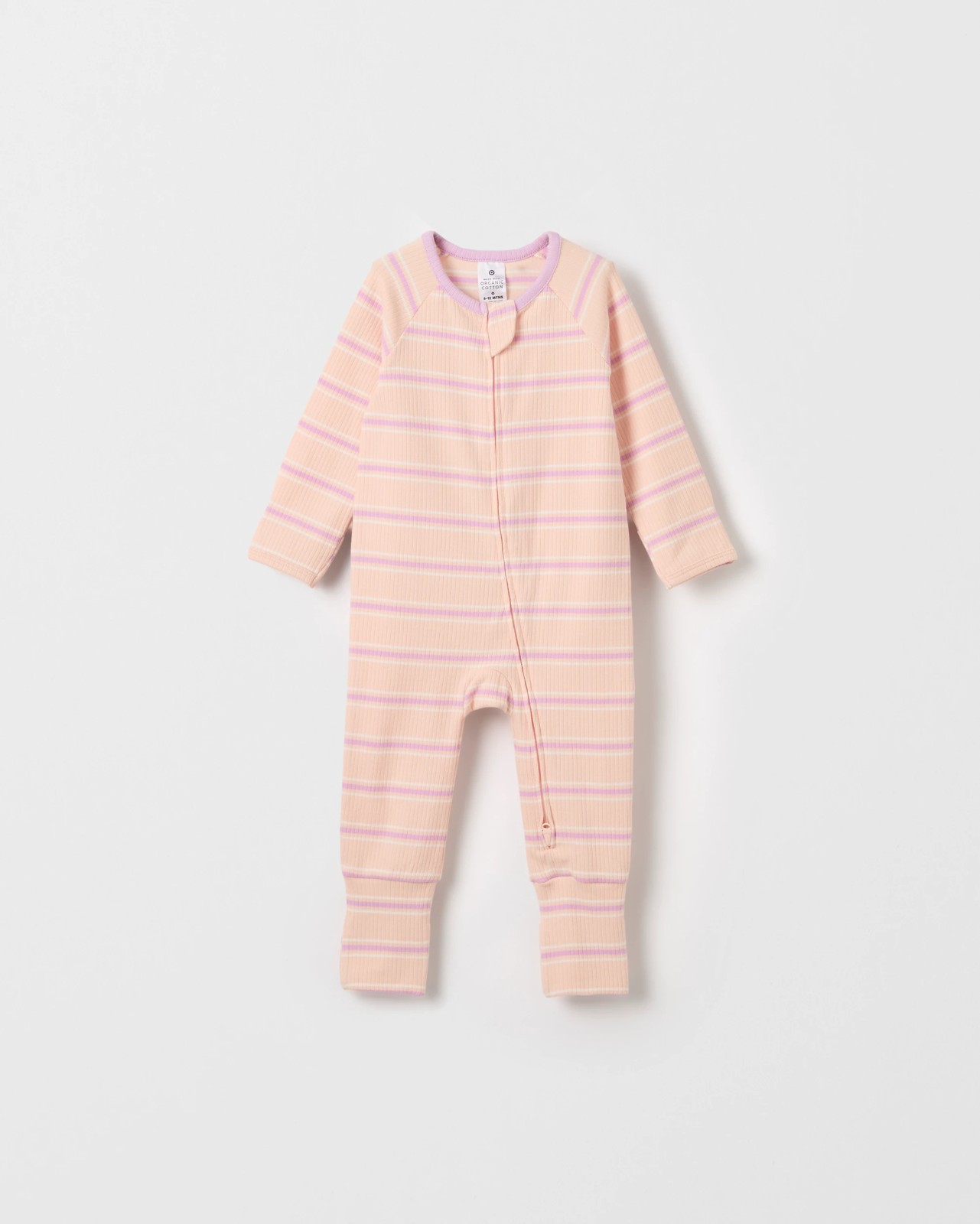 Baby Organic Cotton 2 Pack Rib Zip Coverall - Gardenia Loved 3 of 4