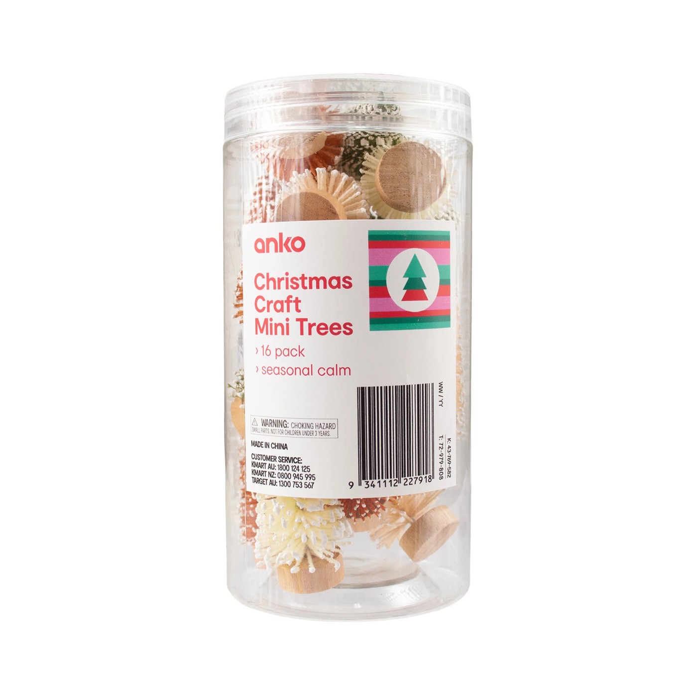 Anko 16 Pack Christmas Craft Mini Trees - Assorted 5 of 6