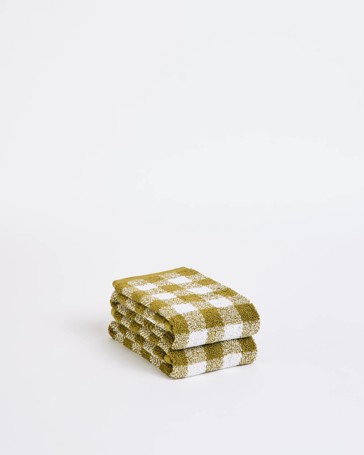 Georgie Australian Cotton Gingham 2 Pack Hand Towel - Avocado