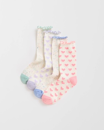 Maxx 4 Pack Big Girls Quarter Crew Lurex Socks