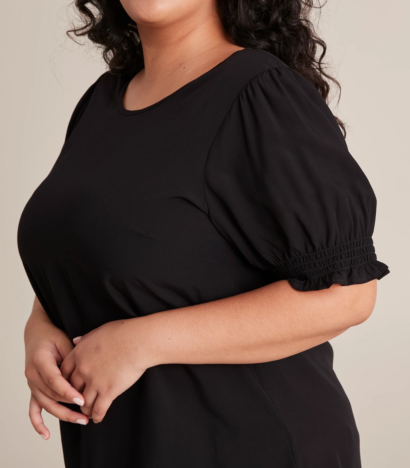 Curve Scoop Neck Woven T-Shirt 5 of 6