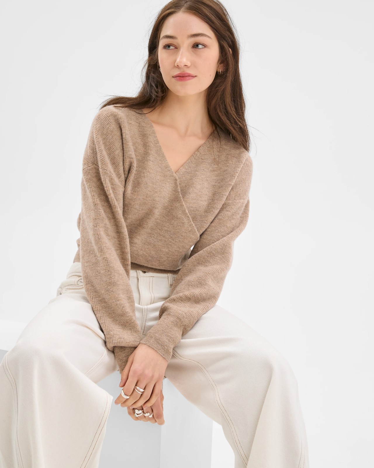 Lily Loves Wrap Jumper - Pine Nut Marle 4 of 6